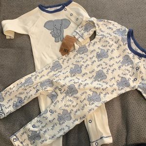 Set of 2 coveralls with cute elephant print! NWT 3-6 months